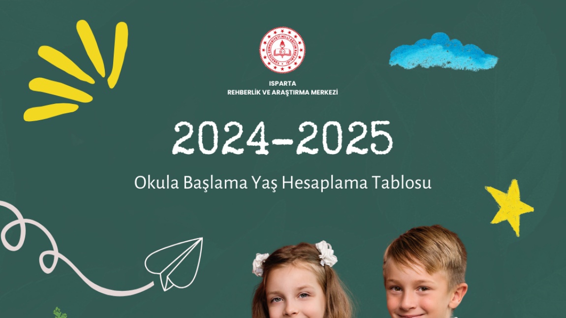 2024-2025 Okula Başlama Yaşı Kayıt Tablosu