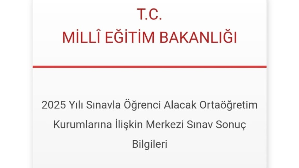 LGS 2025 Sınav Sonuçları Açıklandı.